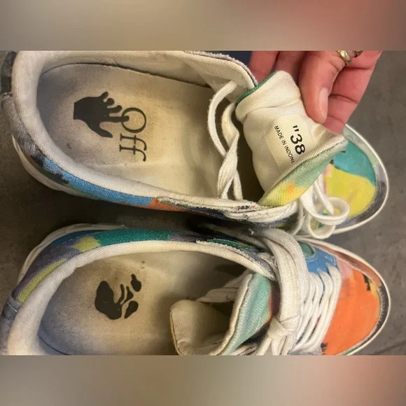 Off White Paint Splatter Sneakers… - Picture 8 of 14